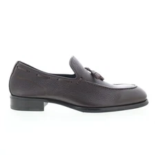 Di Bianco Napoli Alce Mens Brown Leather Loafers & Slip ons Casual Shoes 8.5