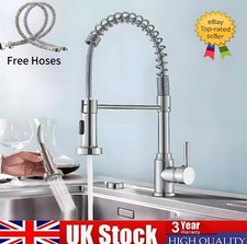 360° Kitchen Sink Mixer Tap Faucet With Pull Out Hose 3 Spray Modes + Fittings🔥