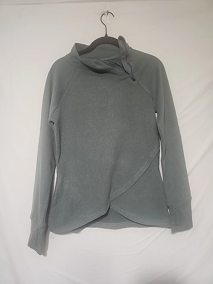 Suéter envolvente sintético manga larga asimétrico verde talla XS Kyodan Outdoor para mujer Foto 2 de 4