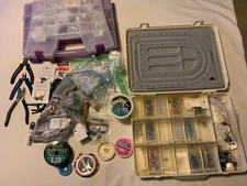 Mix Lot of Beads and Jewelry Making Supplies Tools String Cases