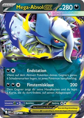 Pokemon Mega-Absol ex MEG 086/132  DEUTSCH HOLO Karte K.P. Mega Entwicklung
