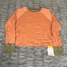 Smartwool Women Copper Active Crop Long Sleeve Top Sz M Lightweight Merino Wool