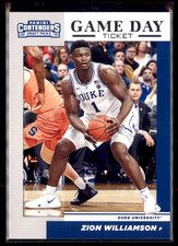 2019 Contenders Draft Picks Basketball Game Day Ticket Zion Williamson Duke 1