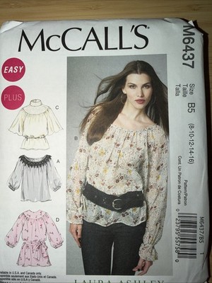McCalls 6437 Easy Top Blouse Pattern New Uncut Sz 8 10 12 14 16