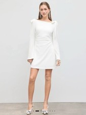 Cider White Bow Shoulder Mini Dress XL NWT Fully Lined Stretch Bridal Grad
