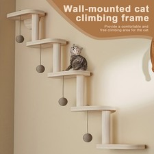 Wall Mounted Cat Climbing Shelf, Cat Climbing Step, Wooden Cat Ladder for Cat