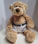 015015 Gund Manni Tan Teddy Bear Plush Stuffed Animal Orange Plaid Bow 13”  — photo 1
