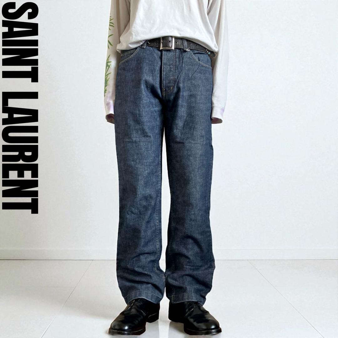 Jeans larghi resistenti SAINT LAURENT blu W33