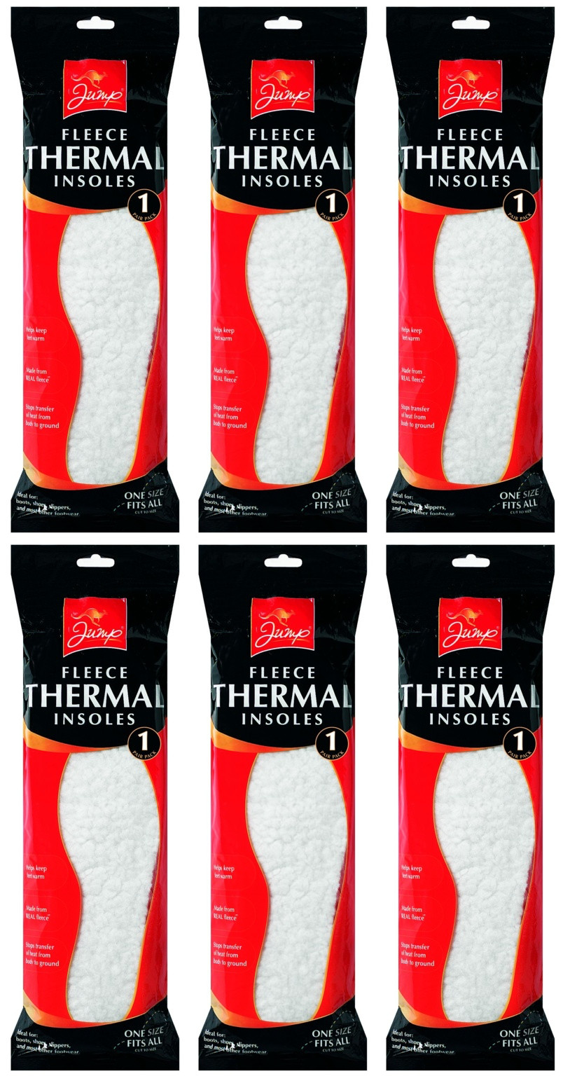 6x Jump Thermal Woollen Fleece Warmth Insole Pair Heat Transfer One Size Fit All