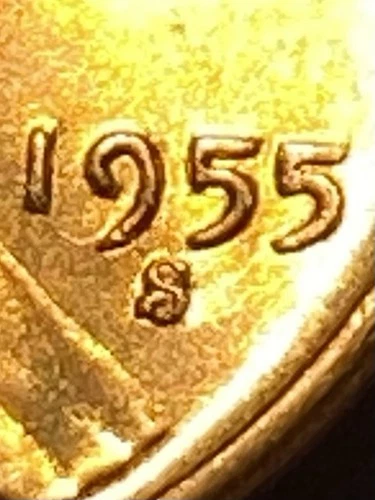 1955 S Over S Lincoln Wheat Cent BU RD RPM