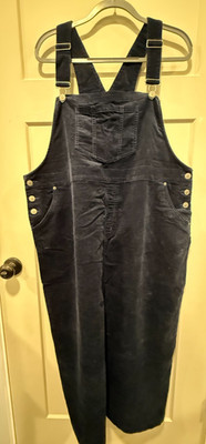 White Stuff Women's Emmie Corduroy Midi Pinny Overall Dress Navy UK 24R (US 20R)