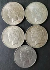 Lot of Five 1923 $1 Peace Silver Dollars