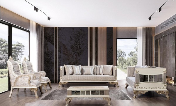 Klassische Chesterfield Sofagarnitur 3+3+1+1 Sitzer Luxus Sofas Sessel-image