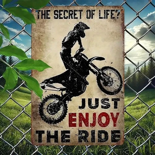 NEW 2D 8"x12" Vintage USA Dirt Bike Motorcycle Metal Novelty Tin-Style Sign
