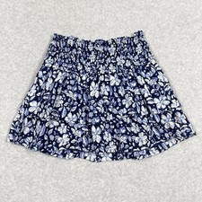 Vineyard Vines Skirt Women XS Smocked Ruffled Hibiscus Floral Mini Coastal Beach