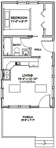 Petite maison 14x28 -- 391 pieds carrés -- Plan d'étage PDF -- Modèle 4A - Photo 2/5