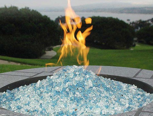Fire Pit Glass Rocks For Outdoor Propane Gas Fireplace Crystal 10 Lbs Multicolor - Picture 2 of 20