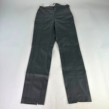 Zara Wome's Faux Leather High Rise Legging Pants Size M Black Open Leg Pant