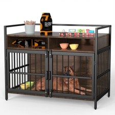 41"Industrial Style Dog Crate Furniture with Adjustable Legs