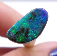 Australian Boulder Opal, Solid Natural Polished Gem, Loose Stone, 13x6mm 11072
