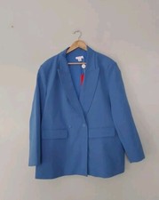 Finery London Maeve Blazer In Cornflower Blue Size 18 Rrp£69