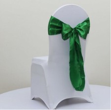 green satin chair sash chair tie bow chair ribbons wedding birthday party decor