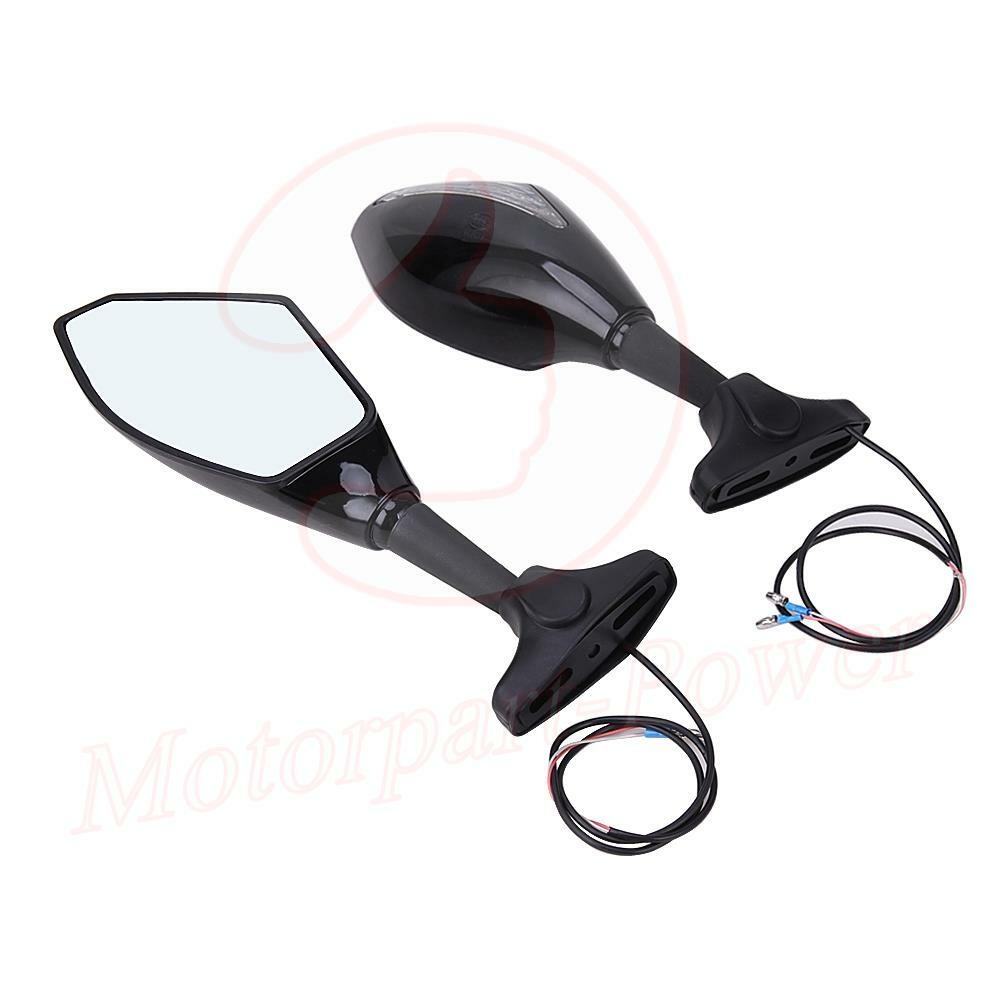 Motorcycle LED Turn Signal Integrated Mirrors For Yamaha YZF 600 YZF R1 R6 R6S eBay