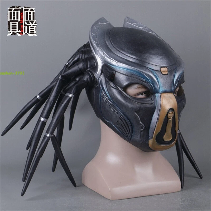 Alien Vs. Predator Mask Gloves Halloween Cosplay Headgear Latex Helmet Prop Gift - Image 2 of 4