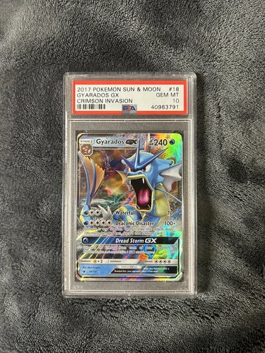 2017 Pokemon S&M Gyarados GX Crimson Invasion #18 PSA 10 GEM MT