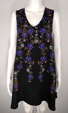 Urban Outfitters Black Purple Multi Floral Mini Dress A-line XS Womens Viscose