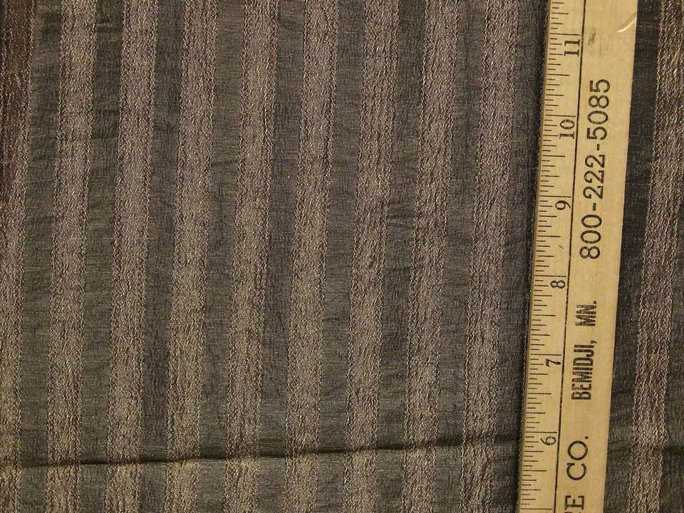Tela Brillante Rayas Rayas Metálico Gris Dorado Carbón con Borla Borla Hágalo Usted Mismo Foto 2 de 3