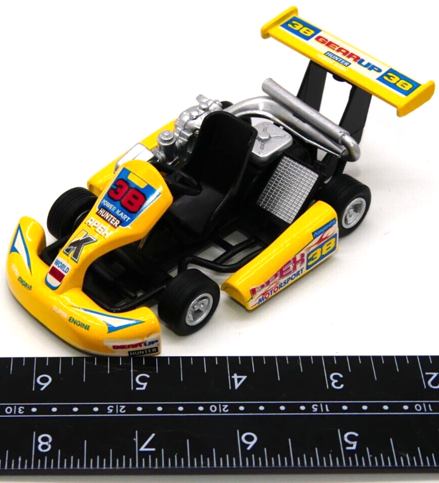 The Menards Go Kart Racer Car Racing Toy Yellow Go-Kart Vehicle