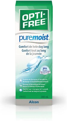 OPTI-FREE PureMoist Kontaktlinsenpflegemittel, Einzelflasche 300 ml mit Behälter