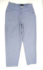 Lizsport Petite Women's Flat Front 100 Cotton Straight Leg Lt. Blue Pants 10P