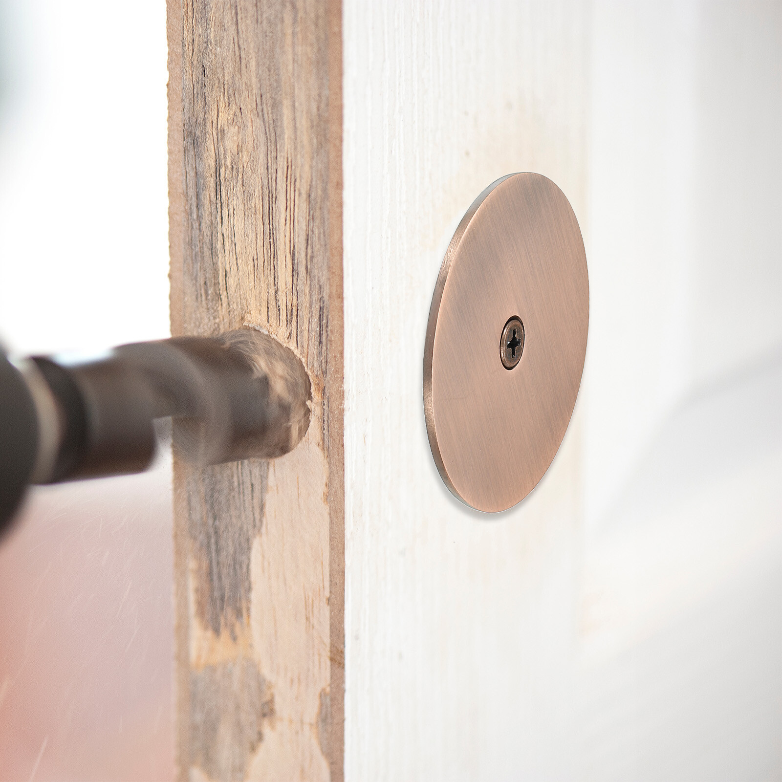 Door Hole Cover Plate, 2 3/16" Deadbolt Cover Plate, Matte Black eBay