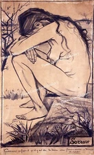 "Sorrow" by Vincent van Gogh - 1882 - Classical Art Print