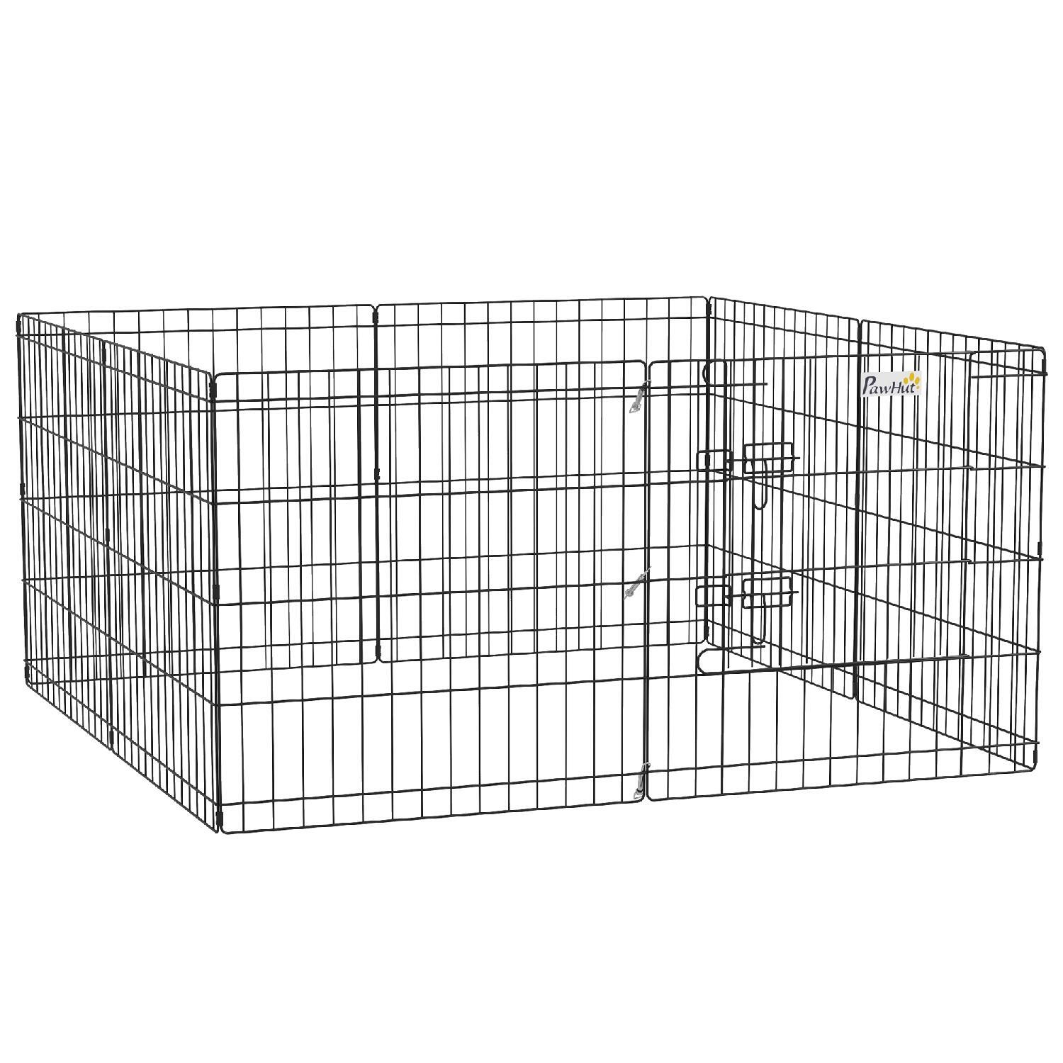 AllMyPets 1BKAM214 Recinto Cani 8 Pannelli Nero - Sicurezza Casa e Giardino