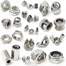 A2 STAINLESS STEEL FULL, WING, DOME, FLANGE NYLOC, SHEAR NUTS STUD HEX CONNECTOR