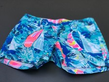 LILLY PULITZER THE CALLAHAN BLUE PRINT SAILBOAT 5  inseam SHORTS Size 0 Packets