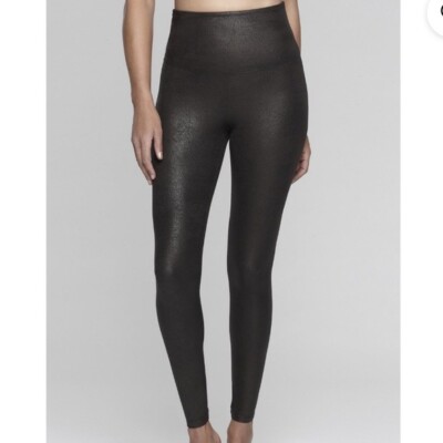 Yummie Tummie Faux Leather Shaping Legging Women’s Small Jade Black $68 