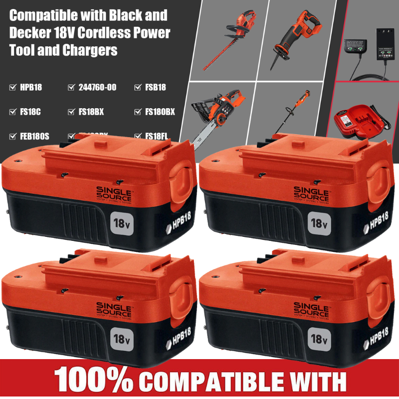 18V Battery for Black & Decker HPB18 HPB18-OPE Firestorm A18 FS18BX