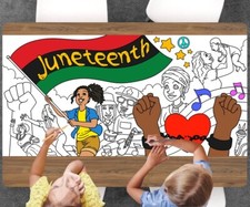 Juneteenth Coloring Page, Custom Giant Birthday Sheet, Jumbo Coloring Book Page