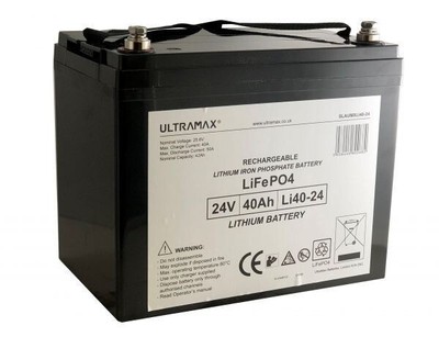 Ultramax LI40-24, 24v 42Ah Lithium Iron Phosphate LiFePO4 Battery