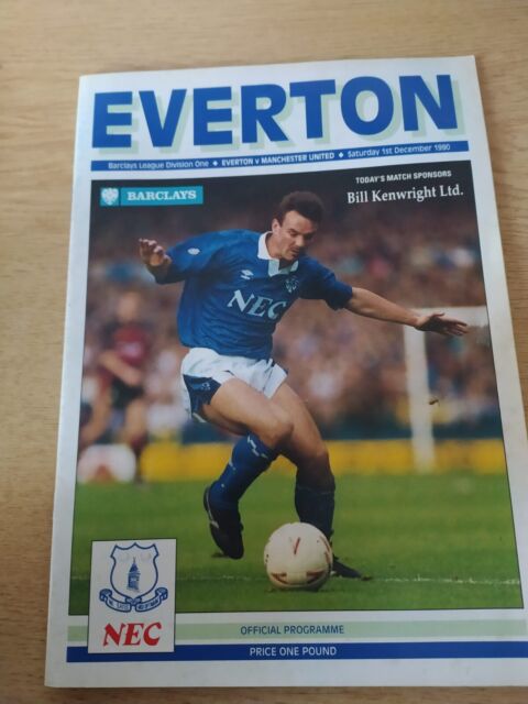 Everton V Manchester United Program - 1st December 1990 - Division One Everton V Manchester United Program - 1st December 1990 - Division One