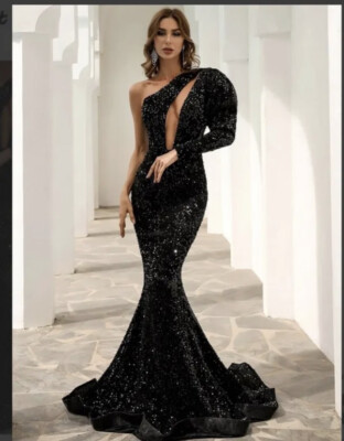 open lace back dress One Shoulder Prom Dress XJ913 main image 1