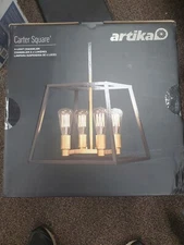 Artika Carter Square 4-Light Chandelier - Black (CAR15-C)