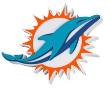 New NFL Miami Dolphins 3D Fan Foam Logo Holding / Wall Sign 13.5" X 18"