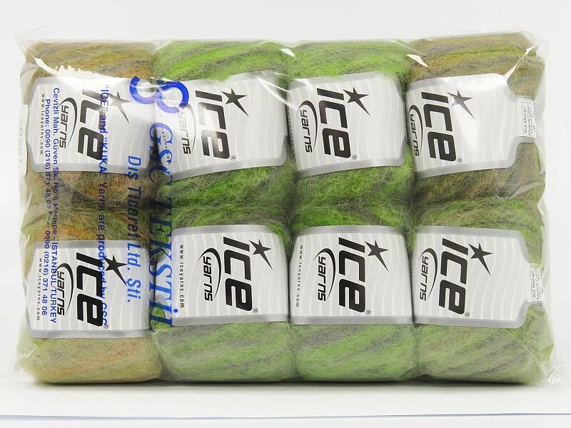 8-Skein Lot Kid Mohair Alpaca Color Yarn 8x50g/270m Green Grey Camel Orange - Image 4 of 4