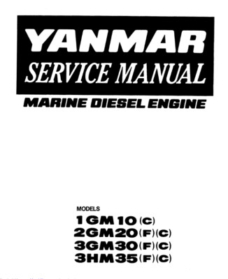 yanmar 1GM10 2GM20 3GM30 3HM35 Service Shop Repair Manual, Remanufactured