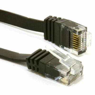 5m FLACH CAT6 Ethernet Internet LAN Patchkabel Low Profile GIGABIT RJ45 SCHWARZ